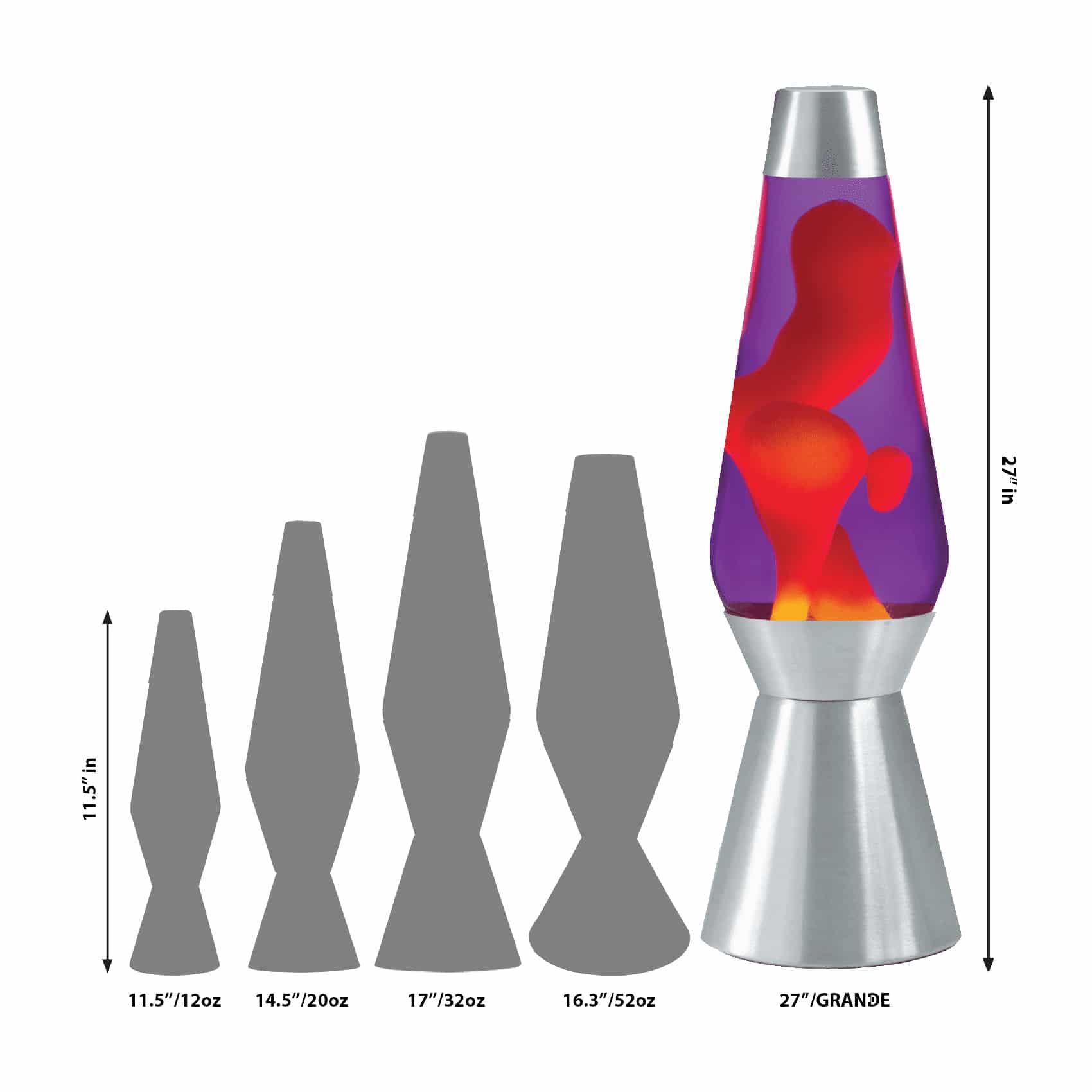 27" Lava Lamp Grande – Yellow/Purple/Silver - Image 2